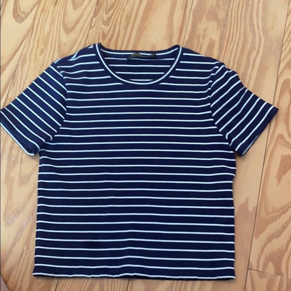 blur &white stripped shirt